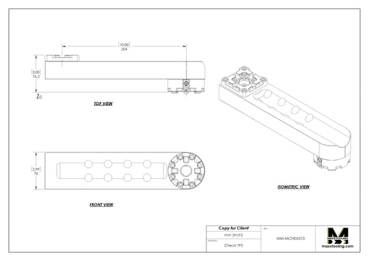 MaxxMacro® 54 Aluminum Manual Chuck Horizontal Extension 10"