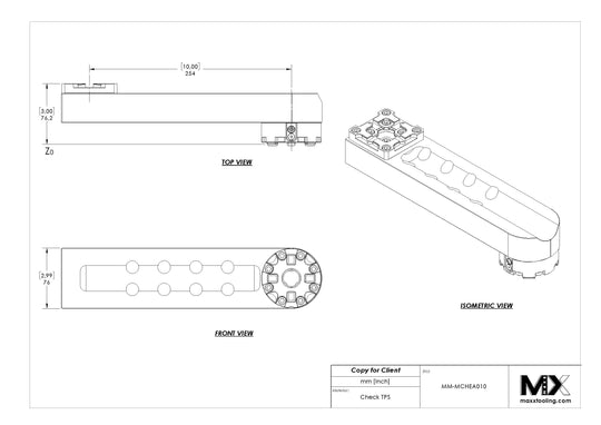 MaxxMacro (System 3R) 54 Manual Chuck Horizontal Extension 10" 5