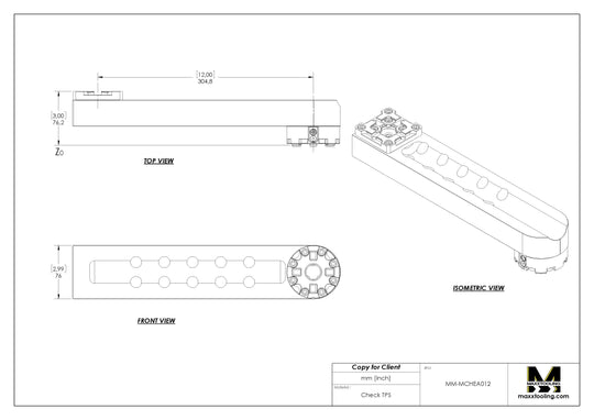 MaxxMacro® 54 Aluminum Manual Chuck Horizontal Extension 12"