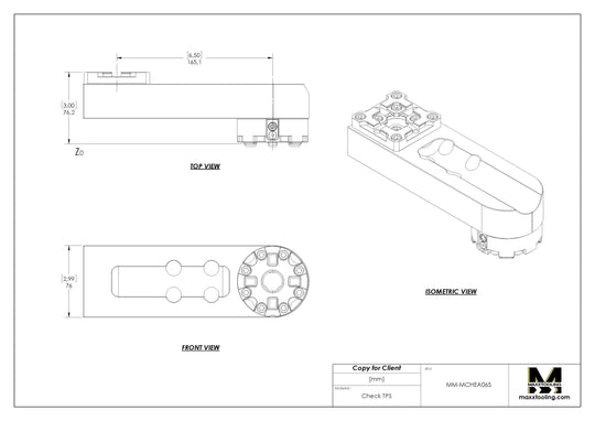MaxxMacro 54 Aluminum Manual Chuck Horizontal Extension 6.5"