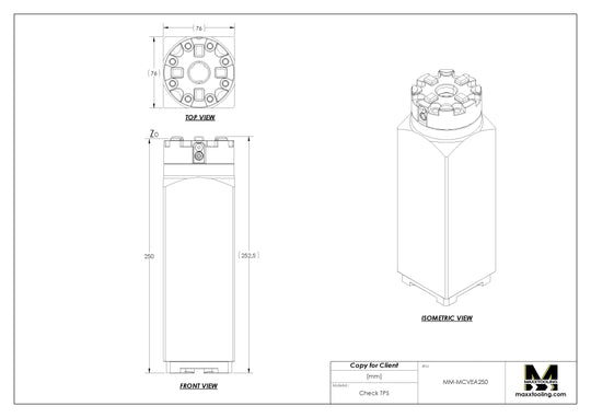 MaxxMacro 54 Aluminum Manual Vertical Extension 250mm EDM Tooling Warehouse