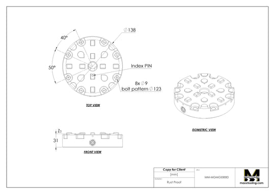 MaxxMagnum 680.24RS Manual Chuck Low Profile WEDM Rust Proof Index Disabled