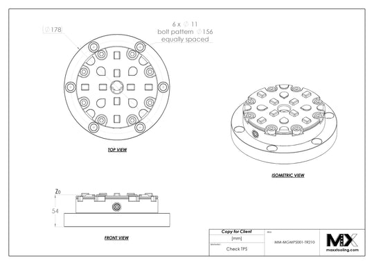 MaxxMagnum 680.24RS Manual Chuck Low Profile Table Haas TR210