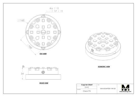 MaxxMagnum 680.24RS Manual Chuck Low Profile Table Haas TRT160