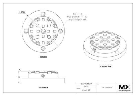 MaxxMagnum (System 3R) Manual Chuck Low Profile 68024V Table 5