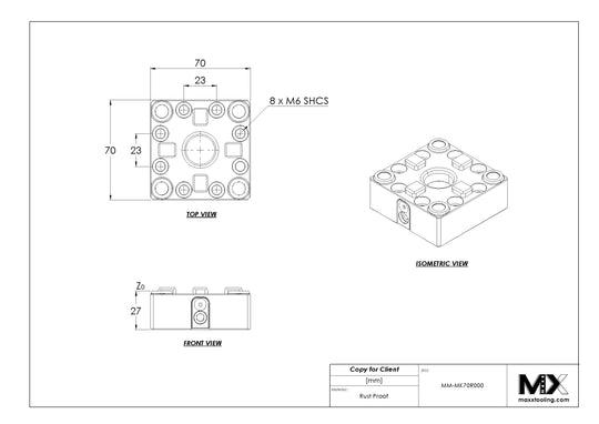 MaxxMacro 70 Low Profile Manual Chuck Rust Proof WEDM EDM Tooling Warehouse