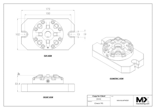 MaxxMacro (System 3R) 70 Low Profile Manual Chuck 60028 with Mounting Plate 5
