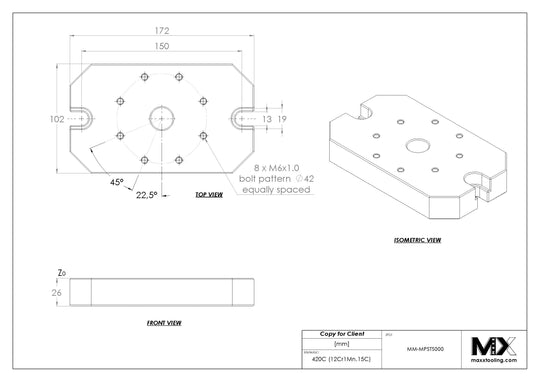 MaxxMacro (System 3R) 70 Stainless Mounting Plate for Low Profile Chuck 5
