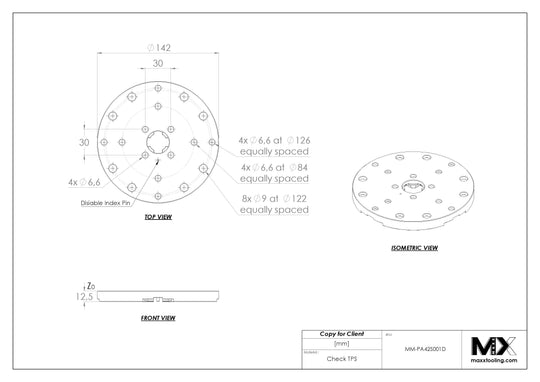 MaxxMagnum 142 Stainless Pallet MM68171 Reference Element Index Disabled WEDM Rust Proof EDM Tooling Warehouse