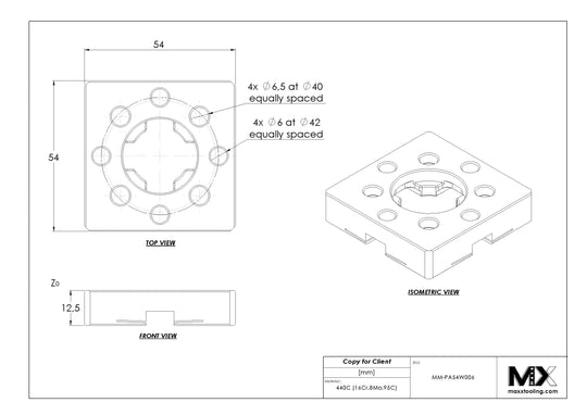 MaxxMacro 54 Performance Rust Proof Pallet with 6mm Dowels EDM Tooling Warehouse