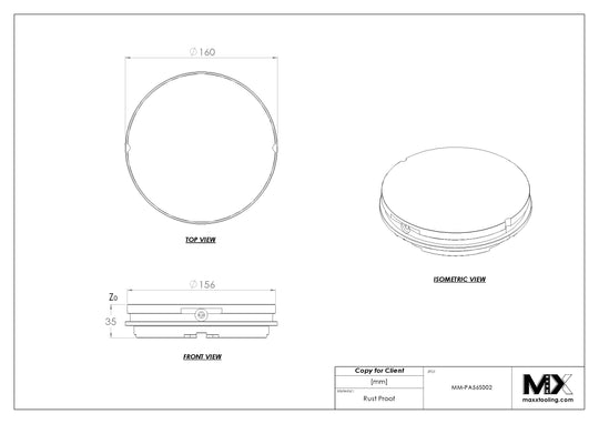 MaxxMagnum (System 3R) 156 Stainless Unhardened Pallet with Reference Element 5