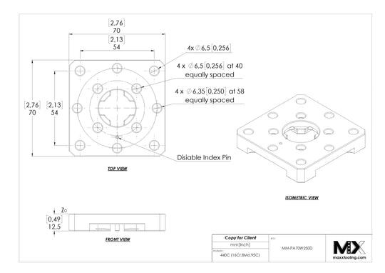 MaxxMacro 70 Stainless Performance Rust Proof Pallet Index Disabled EDM Tooling Warehouse