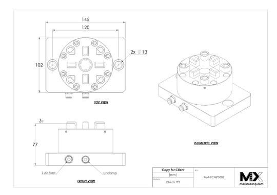 MaxxMacro (System 3R) 70 Pneumatic Chuck 6001030 with Mounting Plate CNC Table 5