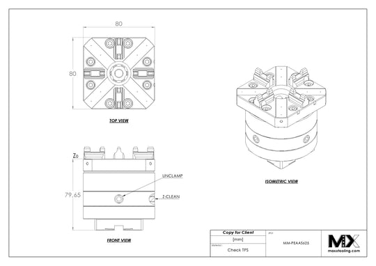 MaxxMacro (System 3R) 54 to Maxx-ER Rapid-action Pneumatic Chuck 007625 System Adapter 5