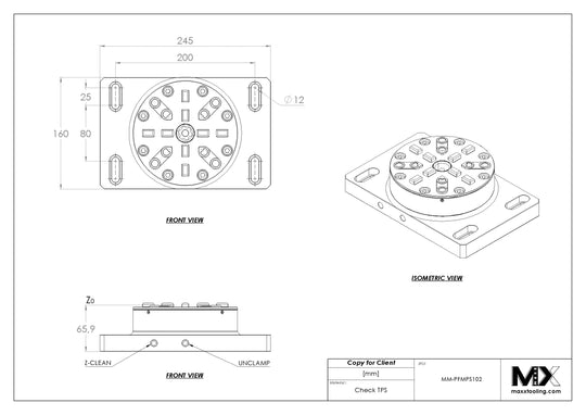 MaxxMagnum (System 3R) Pneumatic Chuck Manual Short Drawbar 680102 5