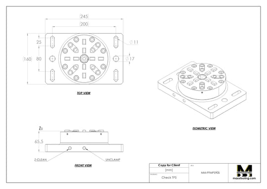 MaxxMagnum 680.10-2 Pneumatic Chuck Manual Short Drawbar