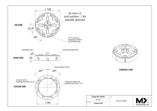 MaxxMacro (System 3R) 70 Pneumatic Low Profile Chuck Rust Proof WEDM 5