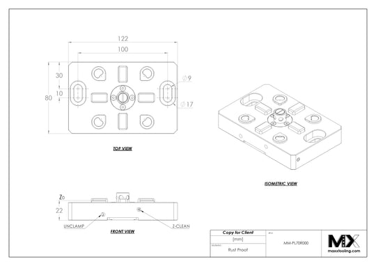 MaxxMacro (System 3R) 70 Pneumatic Low Profile Chuck 30210 Rust Proof 5