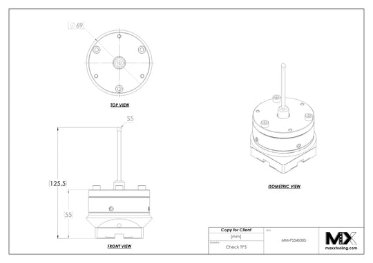 MaxxMacro (System 3R) 54 Spring Loaded Centering Sensor Probe 5mm Tip 5