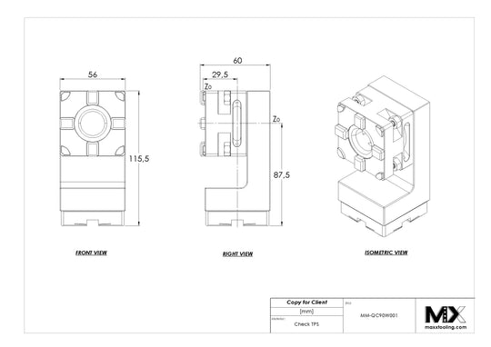 MaxxMacro 54 Manual QuickChuck Angle Adapter 90 Degree Rust Proof EDM Tooling Warehouse