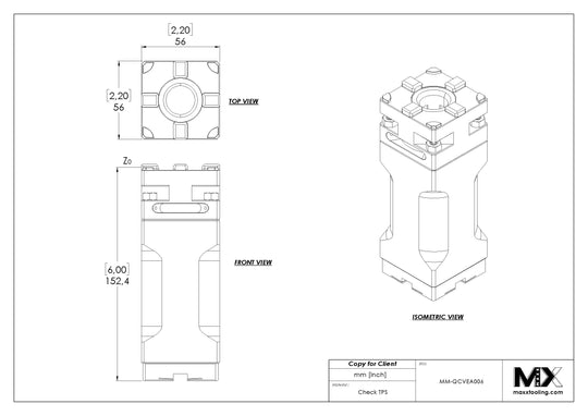 MaxxMacro 54 Aluminum Manual QuickChuck Vertical Extension 6" EDM Tooling Warehouse