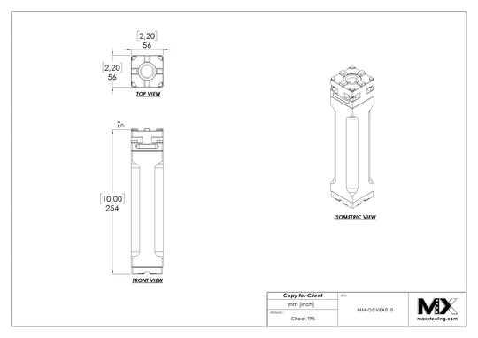 MaxxMacro (System 3R) 54 Manual QuickChuck Vertical Extension 10" 5