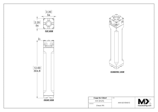 MaxxMacro (System 3R) 54 Manual QuickChuck Vertical Extension 12" 5