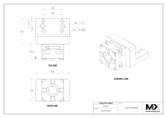 MaxxMacro 54 Manual QuickChuck with WEDM Adapter EDM Tooling Warehouse