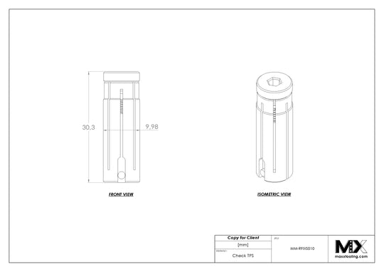 MaxxMacro (System 3R) Expandable Dowel 901 Spare Part 10mm MXRefix Mandrel 5