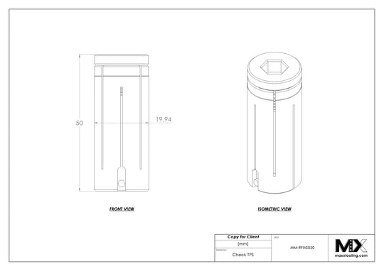 MaxxMacro Expandable Dowel 901 20mm MXRefix Mandrel EDM Tooling Warehouse