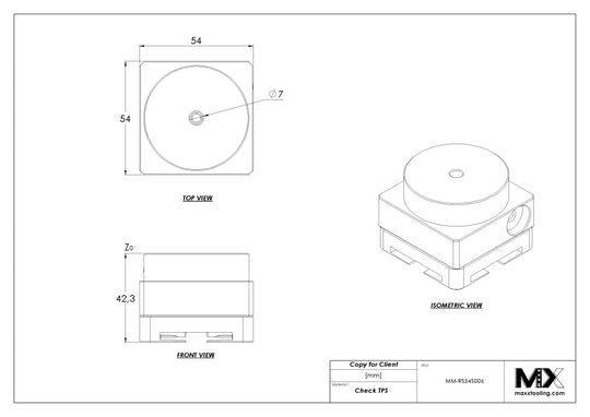 MaxxMacro (System 3R) 54 Stainless Round Stock Holder 6mm 4