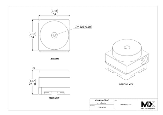 MaxxMacro 54 Stainless Round Stock Holder .375" EDM Tooling Warehouse