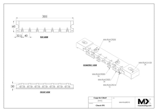 MaxxMacro 239310 MXRuler WEDM 310mm EDM Tooling Warehouse