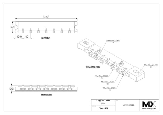 MaxxMacro (System 3R) 239325 MXRuler (3Ruler) Ruler 325mm 5