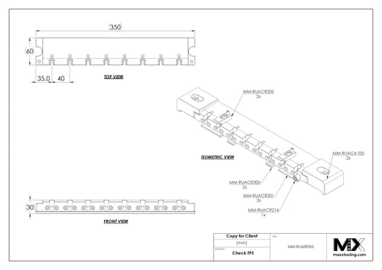 MaxxMacro 239-355 MXRuler WEDM Rust Proof Ruler 355mm EDM Tooling Warehouse