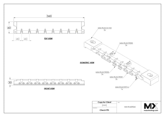 MaxxMacro (System 3R) 239365 MXRuler (3Ruler) Ruler 365mm 5