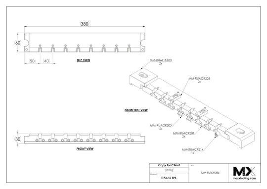 MaxxMacro (System 3R) 239385 MXRuler (3Ruler) Ruler 385mm 5