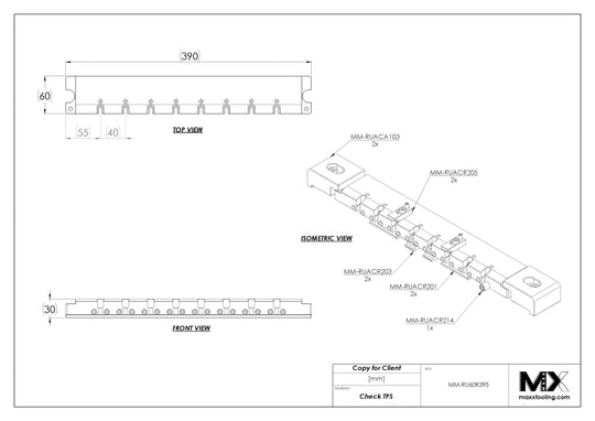 MaxxMacro (System 3R) 239395 MXRuler (3Ruler) Ruler 395mm 5