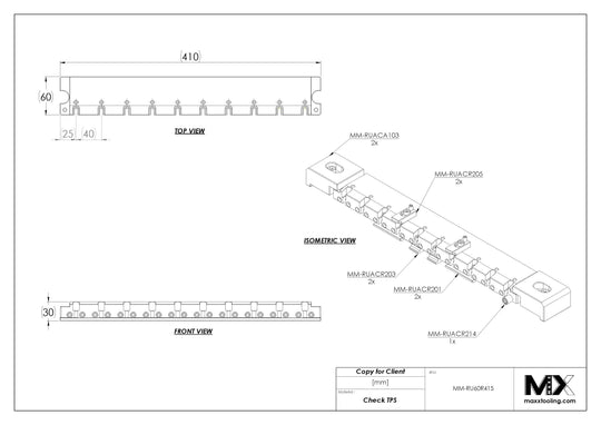 MaxxMacro (System 3R) 239415 MXRuler (3Ruler) Ruler 415mm 5