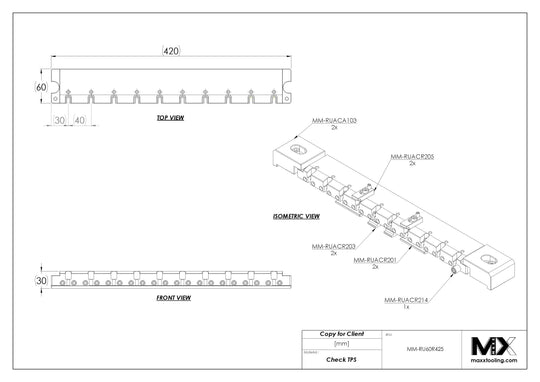 MaxxMacro 239-425 MXRuler WEDM Rust Proof Ruler 425mm EDM Tooling Warehouse
