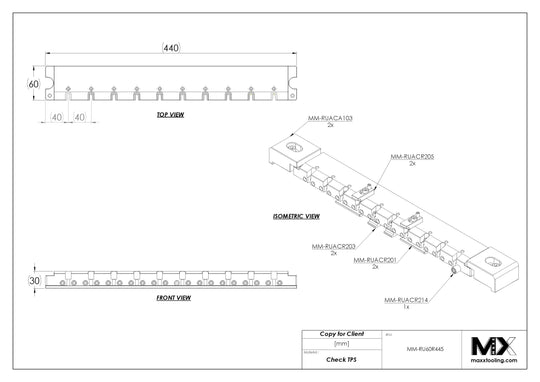 MaxxMacro (System 3R) 239445 MXRuler (3Ruler) Ruler 445mm 5