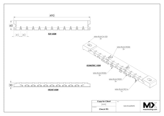 MaxxMacro (System 3R) 239495 MXRuler (3Ruler) Ruler 495mm 5