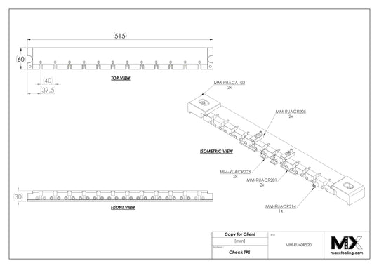 MaxxMacro (System 3R) 239520 MXRuler (3Ruler) Ruler 520mm 5
