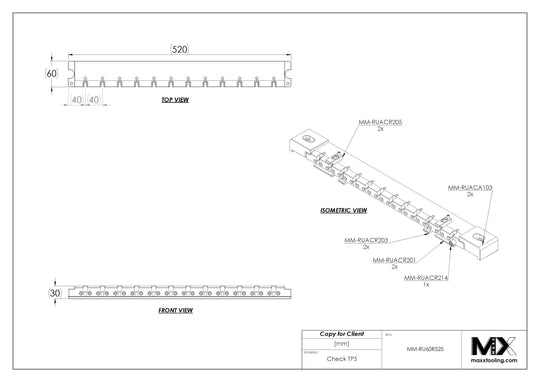 MaxxMacro (System 3R) 239525 MXRuler (3Ruler) Ruler 525mm 5