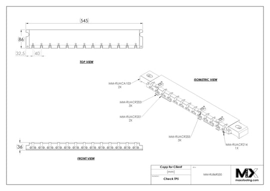 MaxxMacro (System 3R) 239550 MXRuler (3Ruler) Ruler 550mm 5
