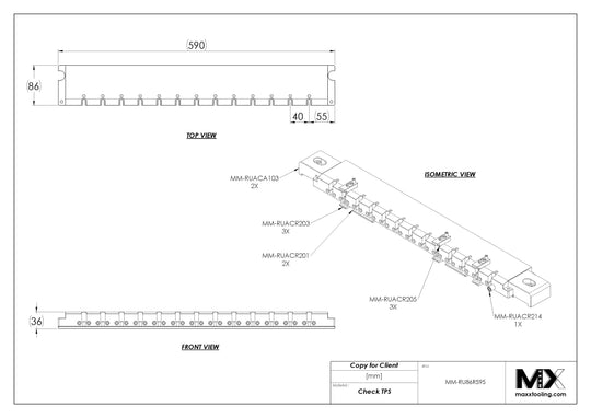 MaxxMacro 239-595.86 MXRuler WEDM Rust Proof Ruler 595mm EDM Tooling Warehouse