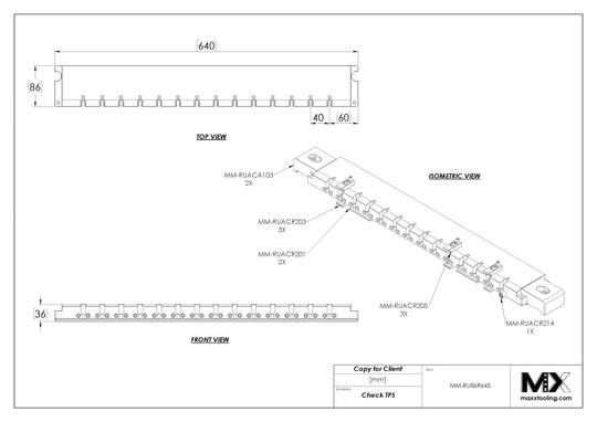 MaxxMacro (System 3R) 239645 MXRuler (3Ruler) Ruler 645mm 5