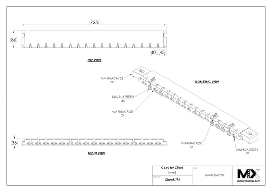 MaxxMacro (System 3R) 239730 MXRuler (3Ruler) Ruler 730mm 5
