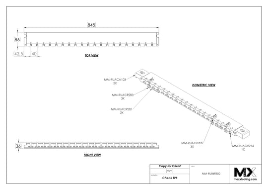 MaxxMacro (System 3R) 239850 MXRuler (3Ruler) Ruler 850mm 5