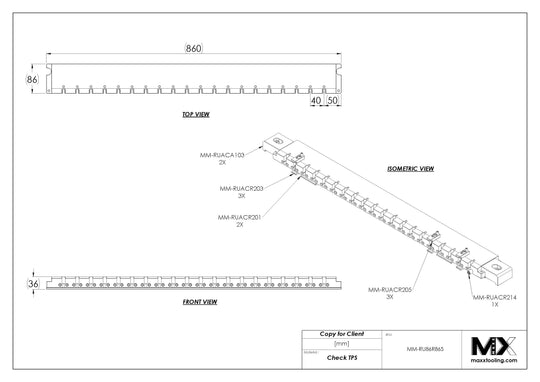 MaxxMacro (System 3R) 239865 MXRuler (3Ruler) Ruler 865mm 5